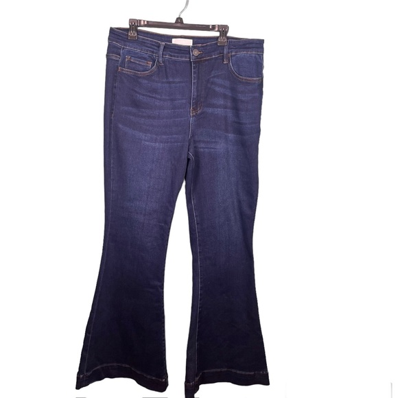 Denim - Vervet Blue Dark Wash Flare Wide Leg Jeans Women’s Size 16